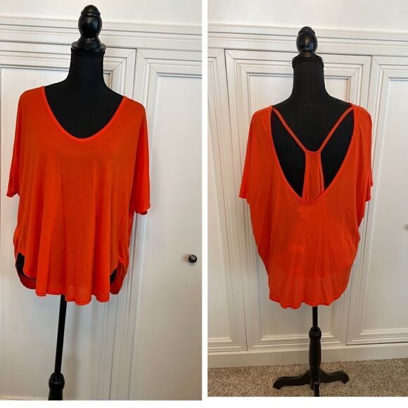 Red Orange Open Back Top size medium - Picture 1 of 4